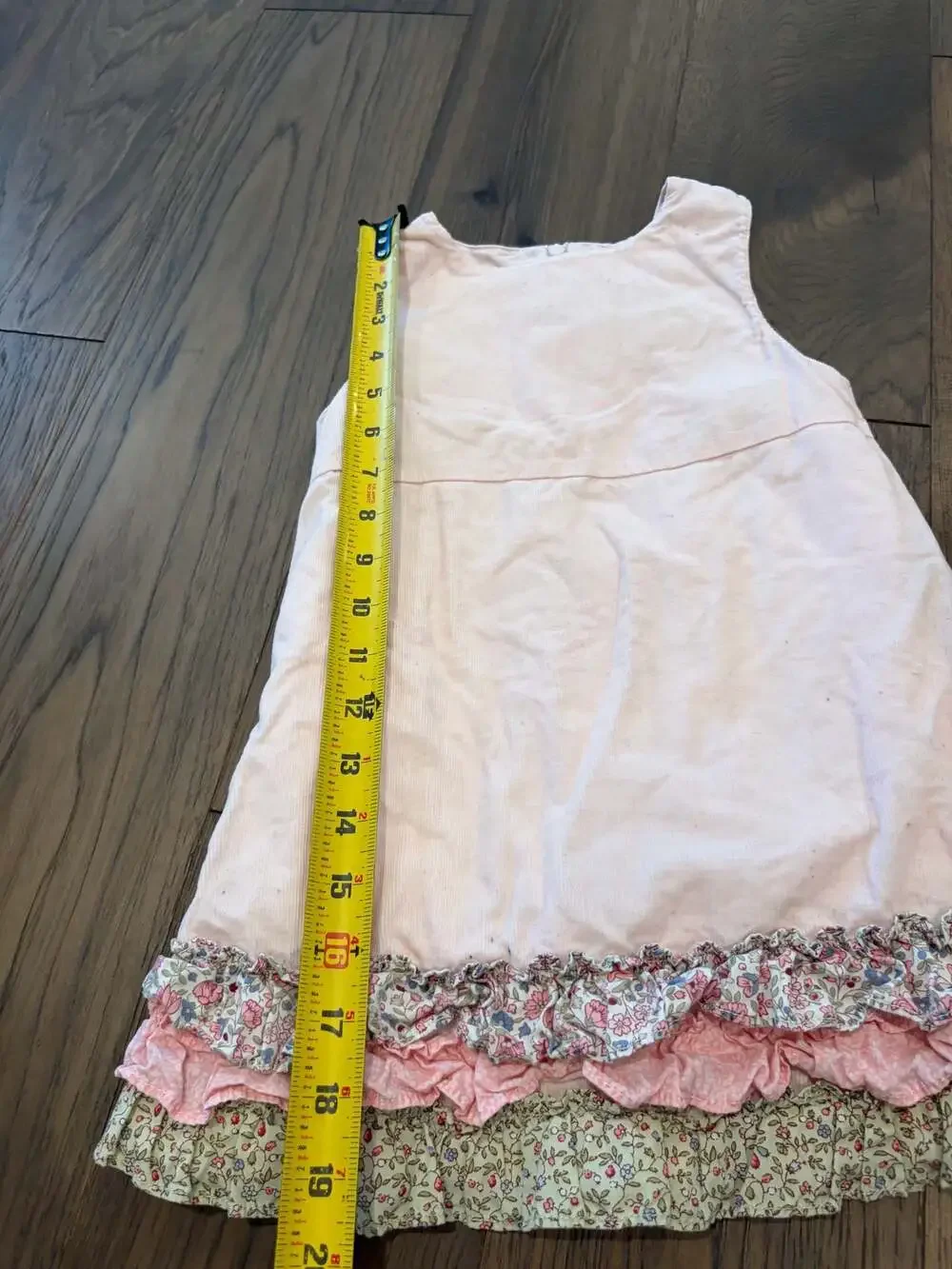 Gymboree Pink Corduroy Floral Ruffle Tiered Dress